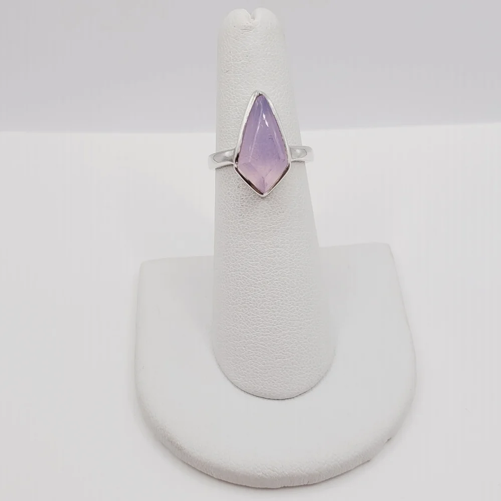 925 Sterling Silver Ring Faceted Lavender Glow Ring – Modern Witchy Minimalist
